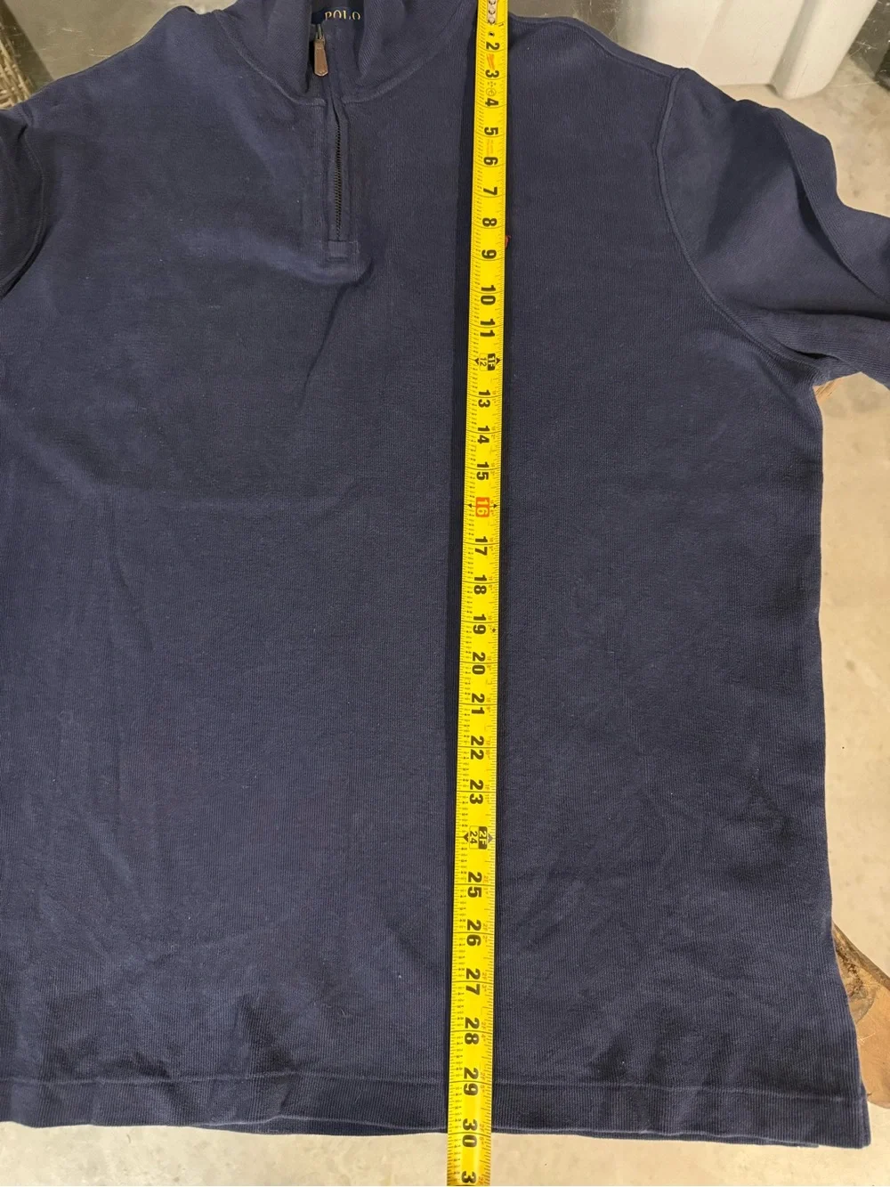 Polo by Ralph Lauren Men’s Navy Quarter-Zip Pullover with Red Pony